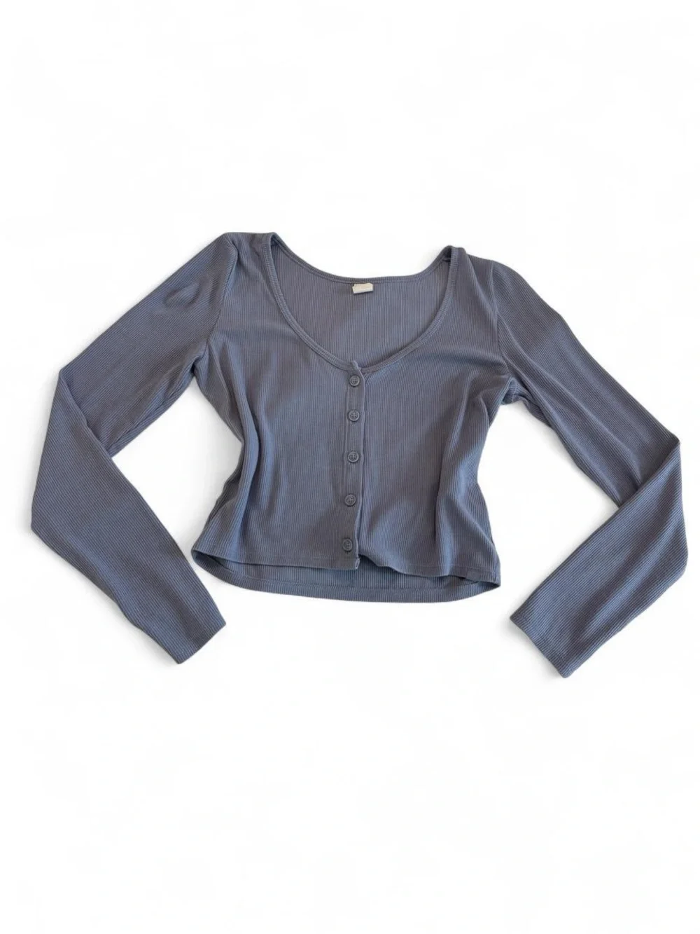 Gilly Hicks Ribbed Cropped Cardigan Top